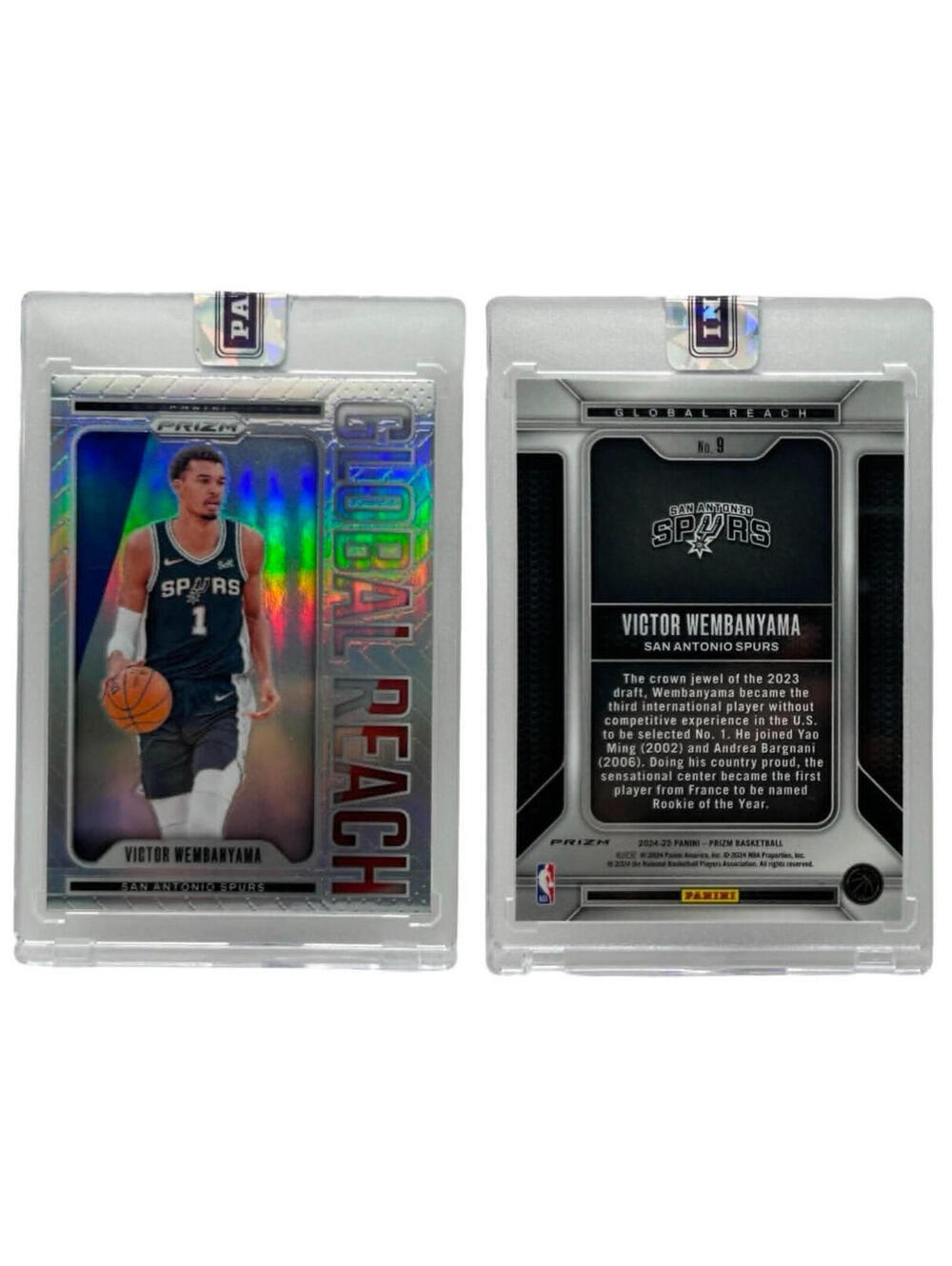 2024-25 Panini Prizm #9 Global Reach Silver Prizm Victor Wembanyama Spurs